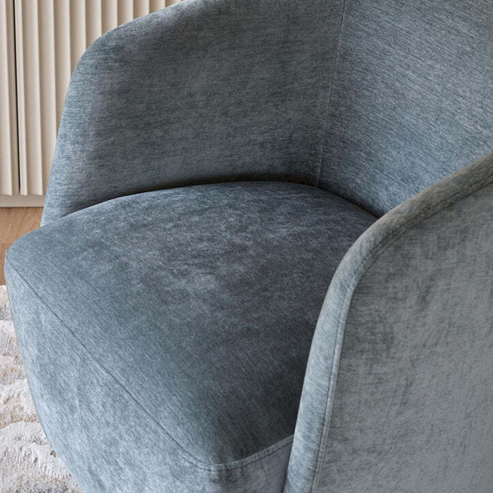 Aurora Blue Grey Chenille Swivel Chair (4)