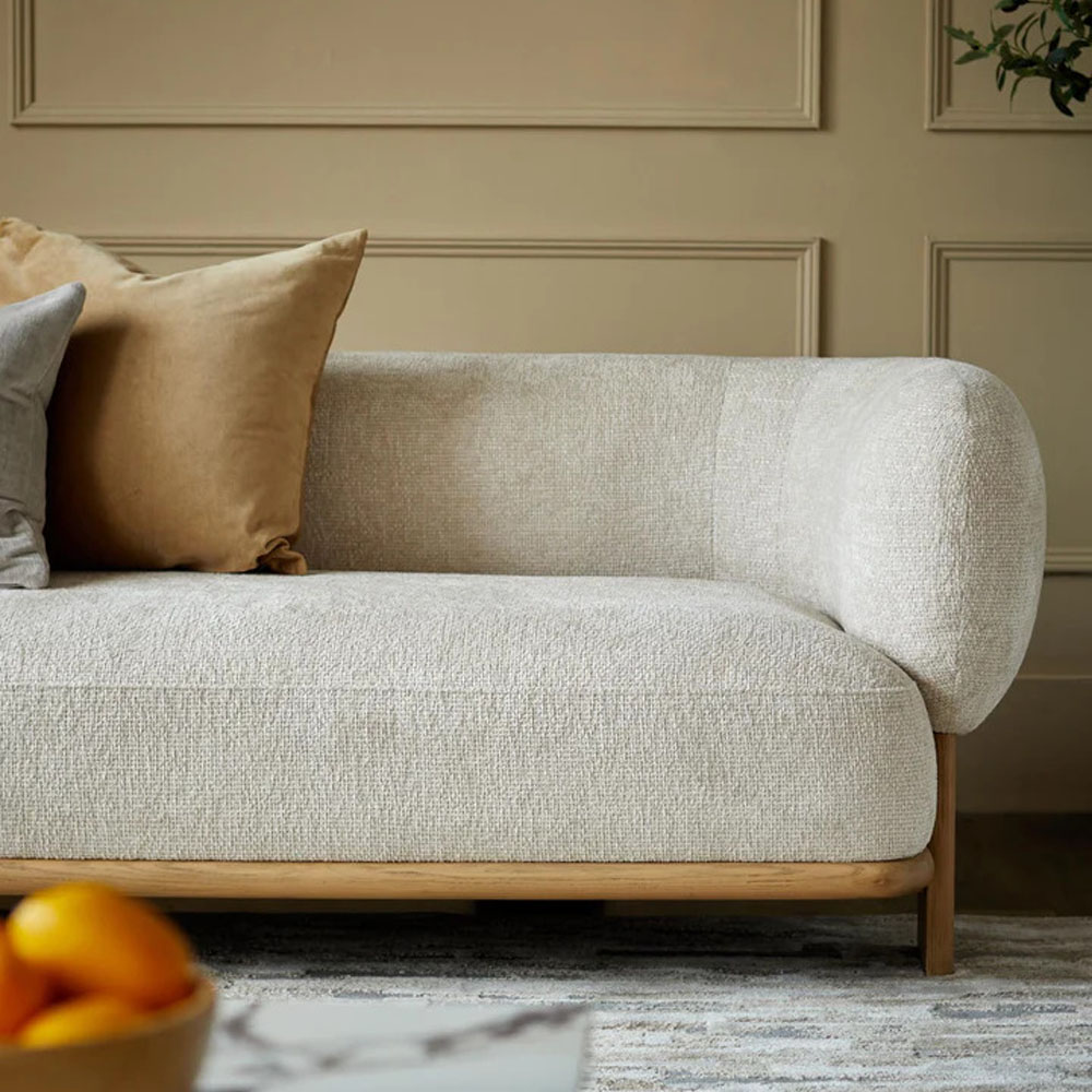 Florence Natural Fabric 3 Seater Sofa (9)