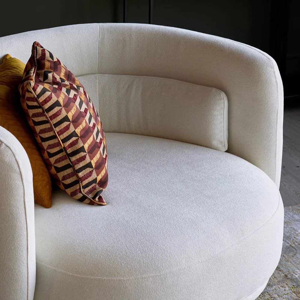 Henry ivory boucle swivel love seat (5)