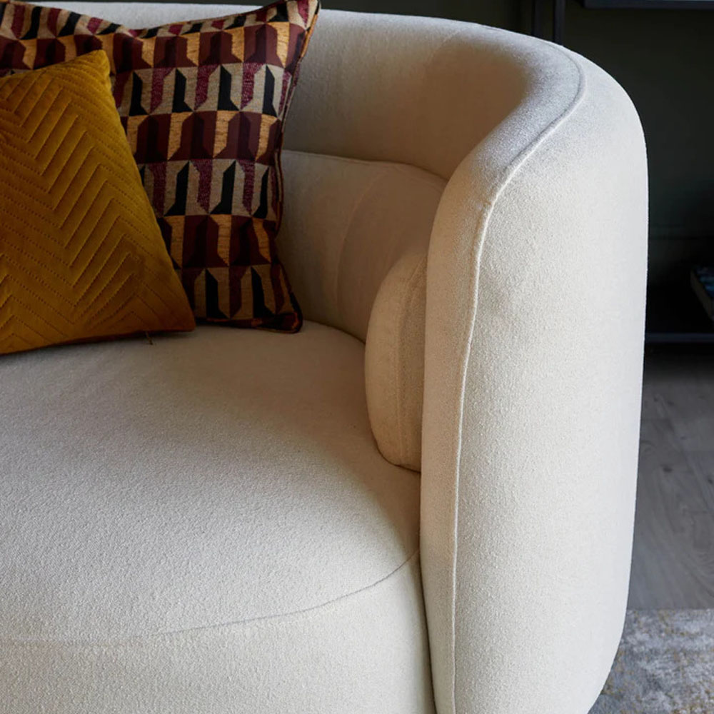 Henry ivory boucle swivel love seat (6)