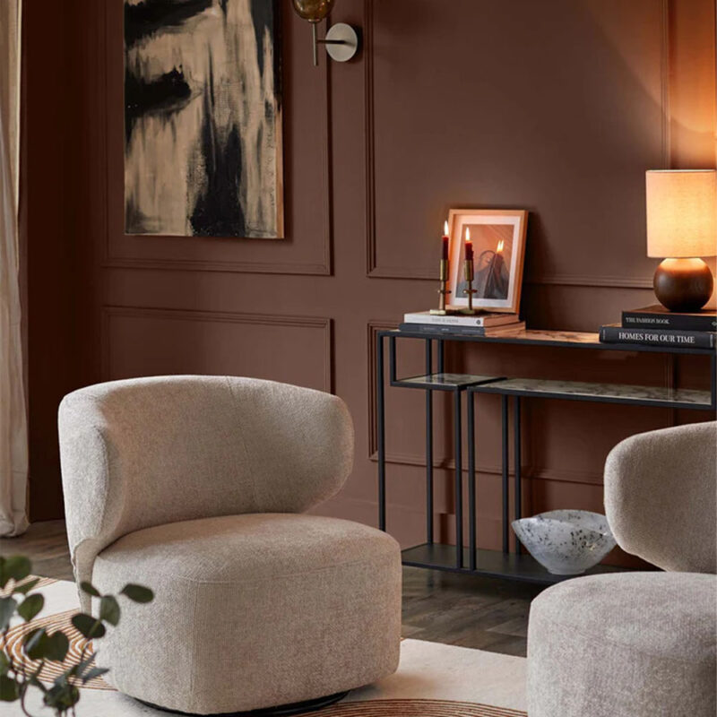 luma swivel chair in natural fabric