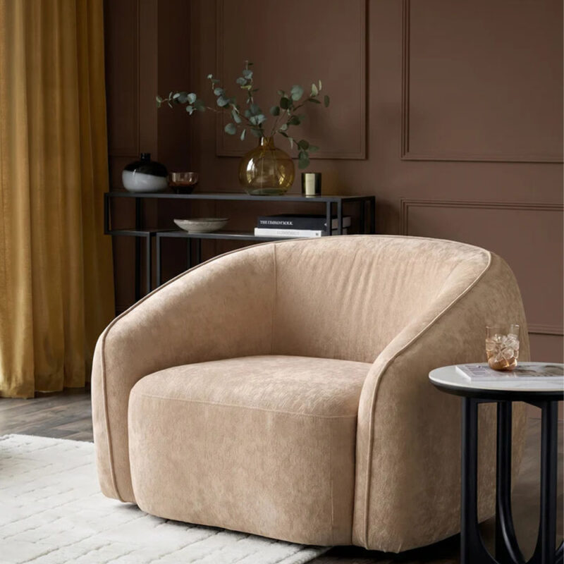 zoey sofa champagne chenille modern design