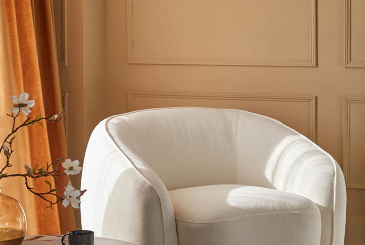 Zoey Ivory Boucle Armchair – where comfort meets