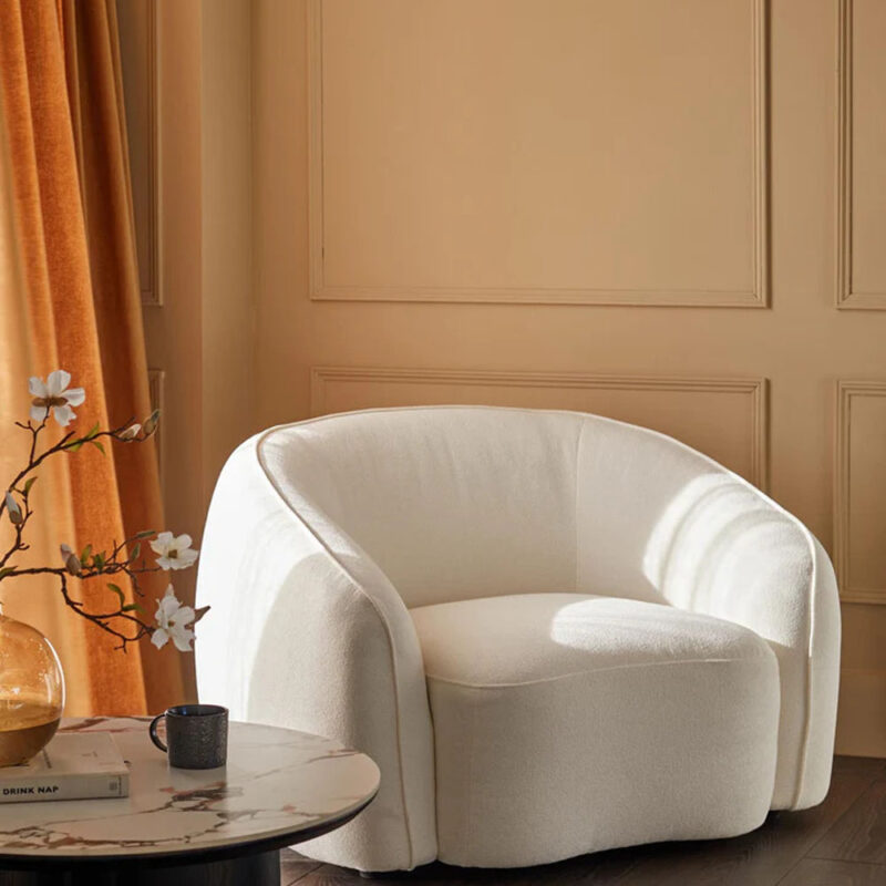 Zoey Ivory Boucle Armchair – where comfort meets