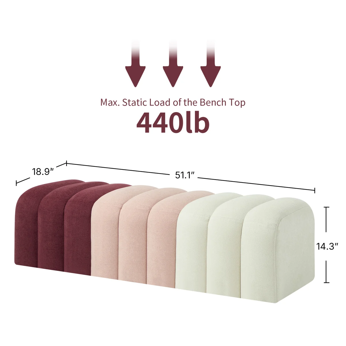 Entryway Velvet Bench – Modern Green Ombre Channel Tufted Seating (15)