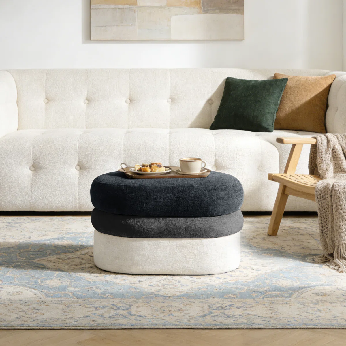 Layered Chenille Ombre Ottoman (7)