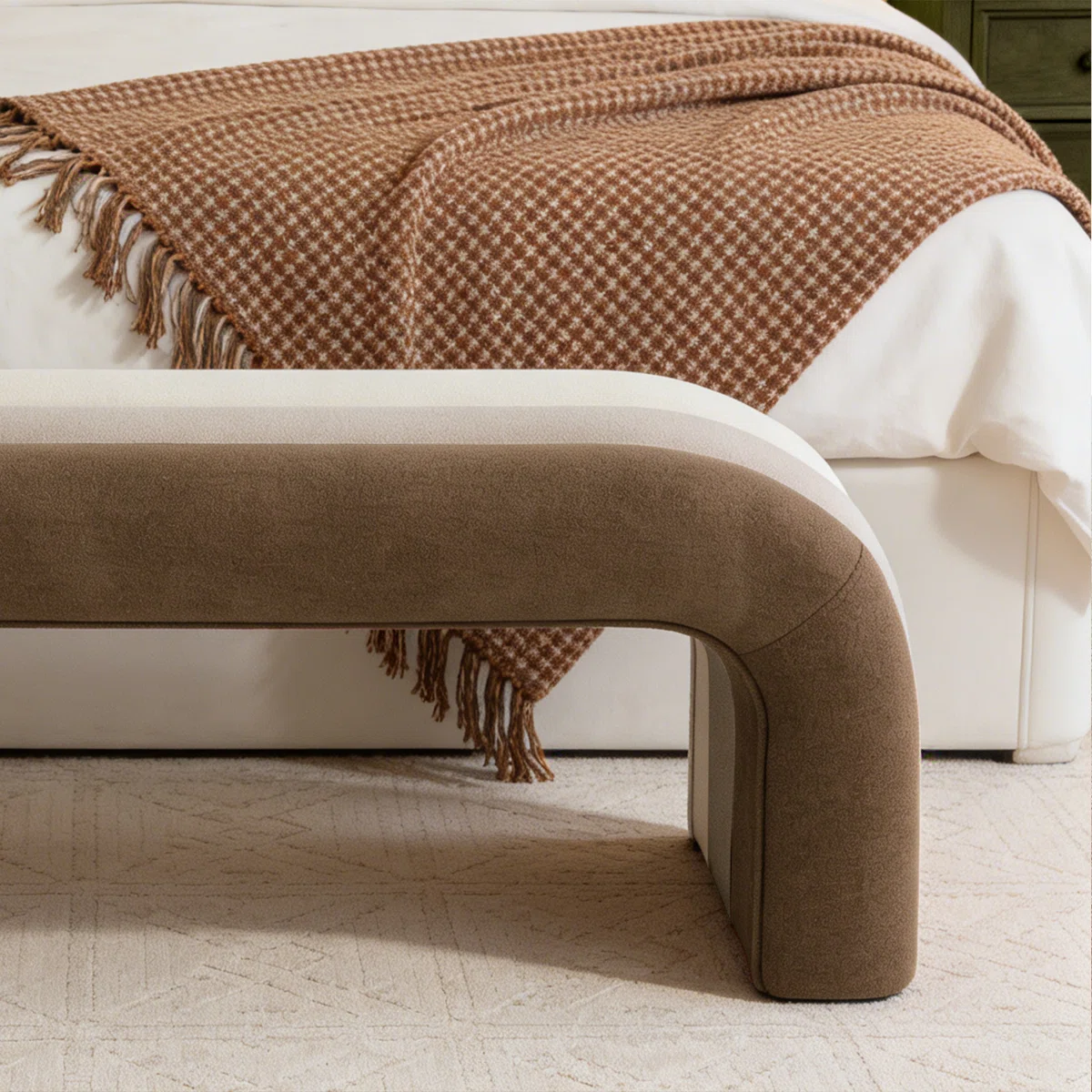 Velvet Upholstered Waterfall Bench – Ombre Seating Leisure Italian (16)