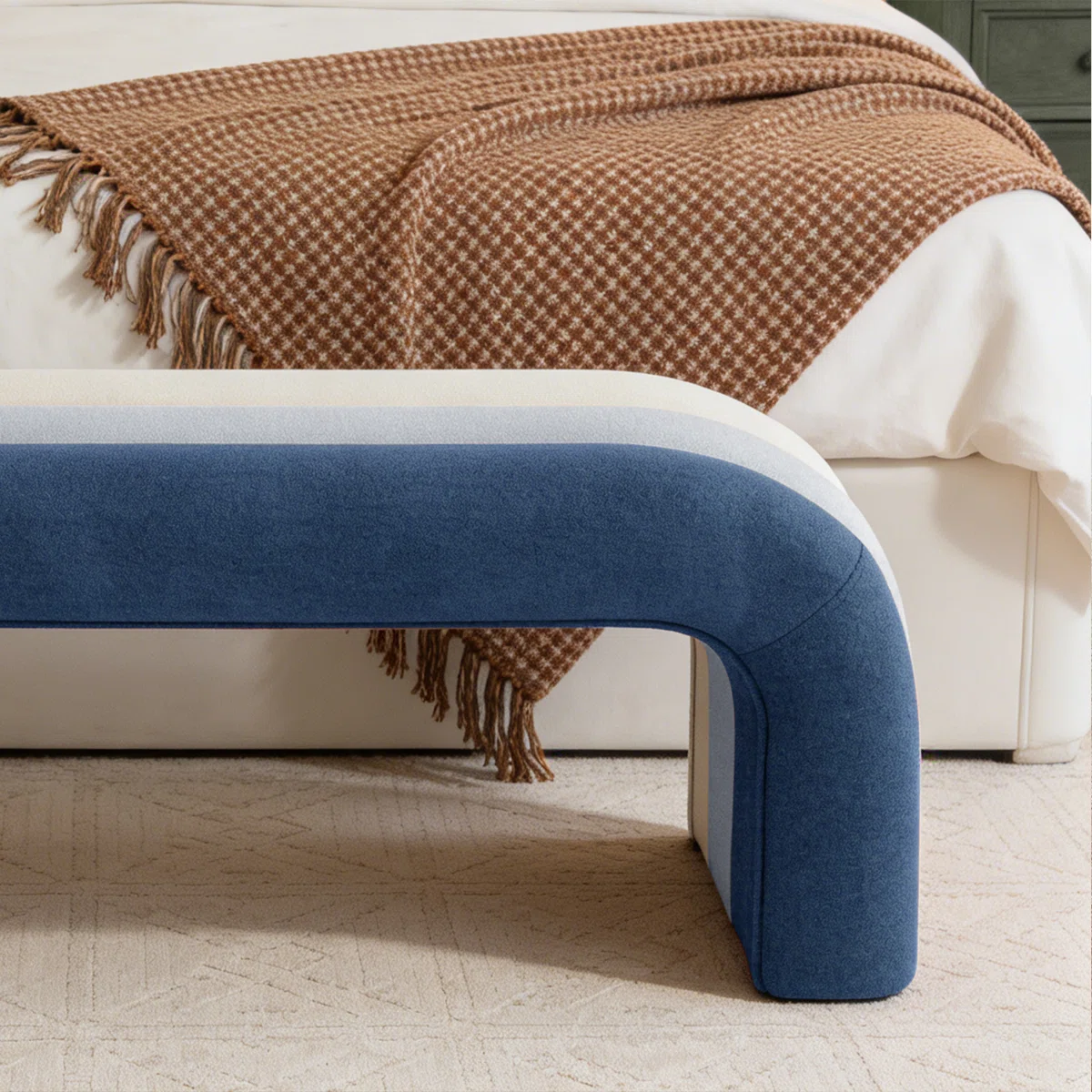 Velvet Upholstered Waterfall Bench – Ombre Seating Leisure Italian (21)