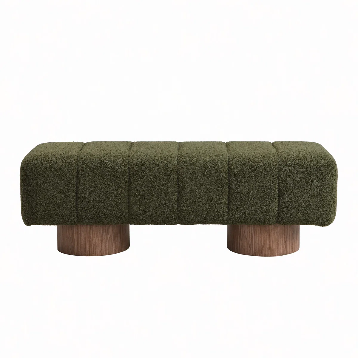 marlon dining bench with soft bouclé upholstery and wooden base (3)