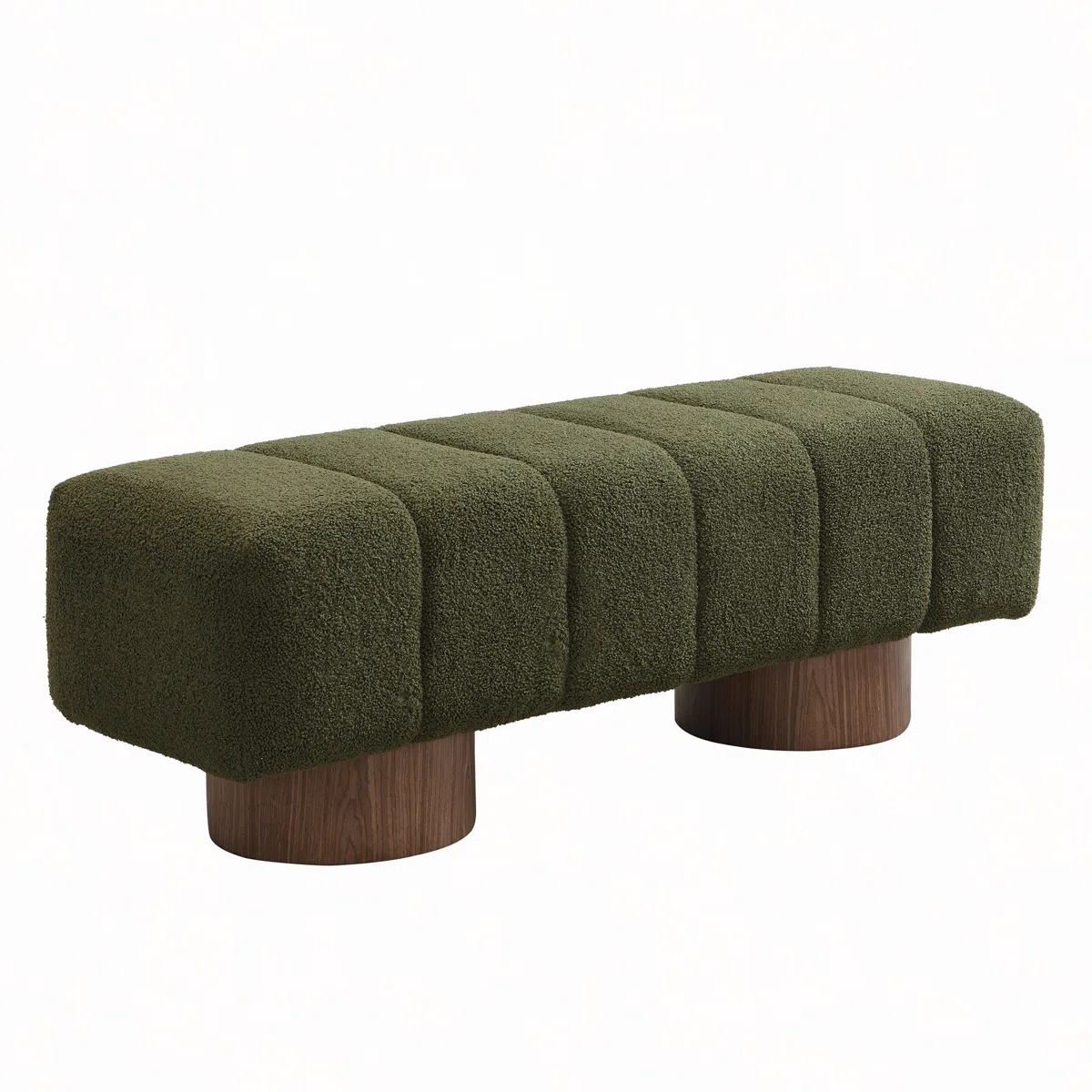 marlon dining bench with soft bouclé upholstery and wooden base (4)