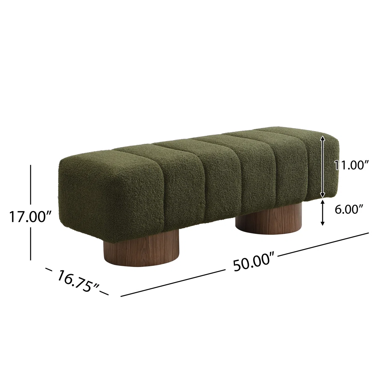 marlon dining bench with soft bouclé upholstery and wooden base (6)