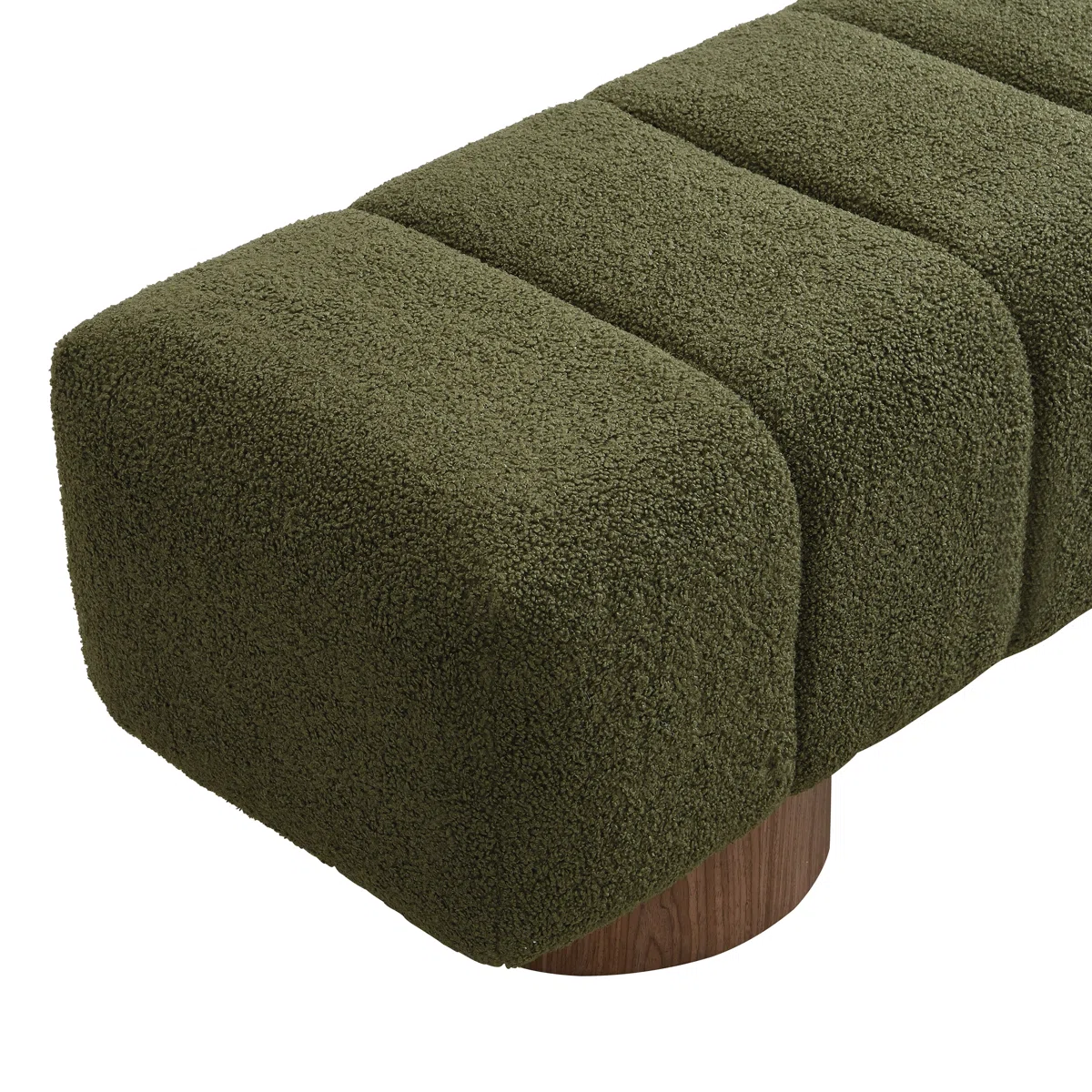 marlon dining bench with soft bouclé upholstery and wooden base (9)