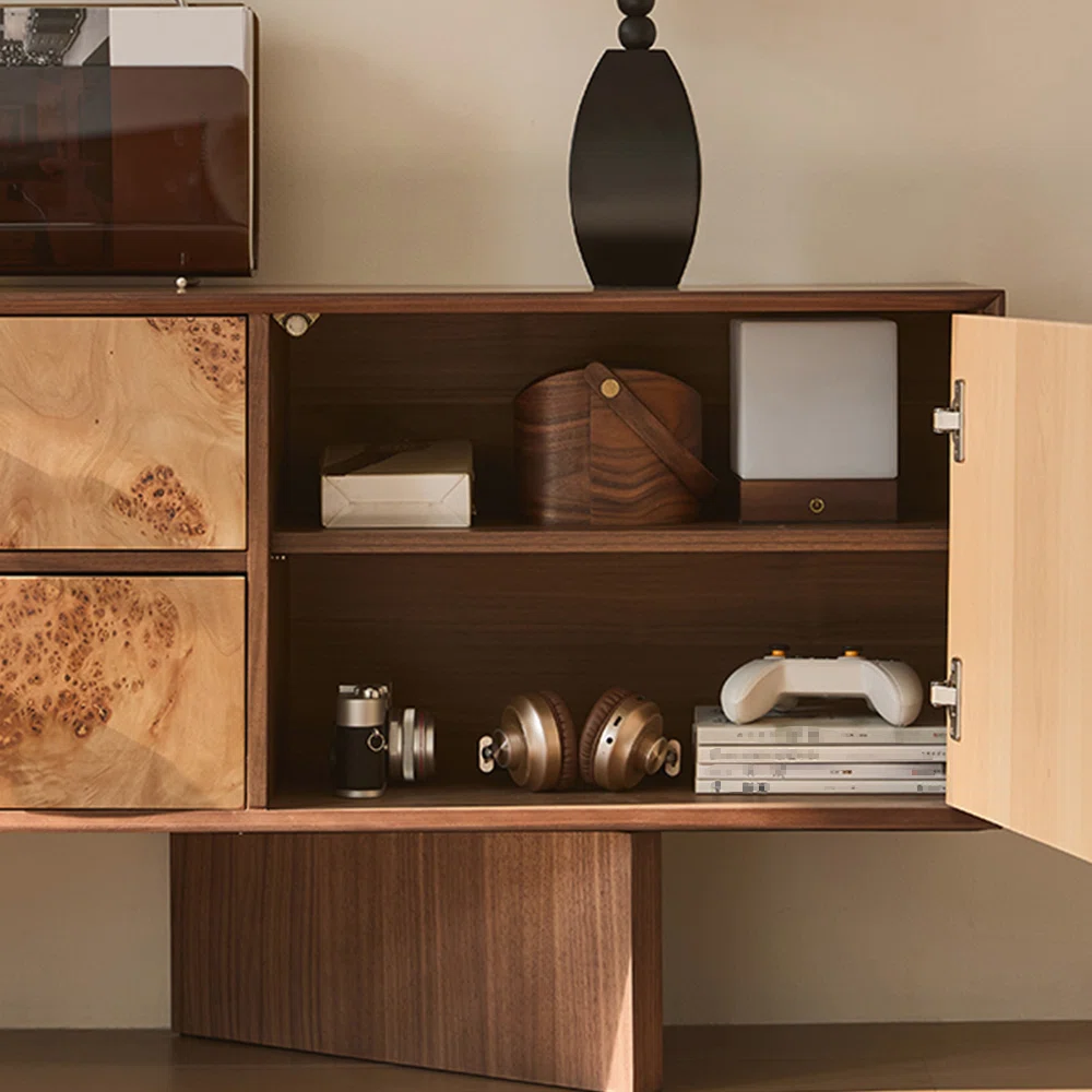 Luxury Burl Veneer TV Cabinet (2)