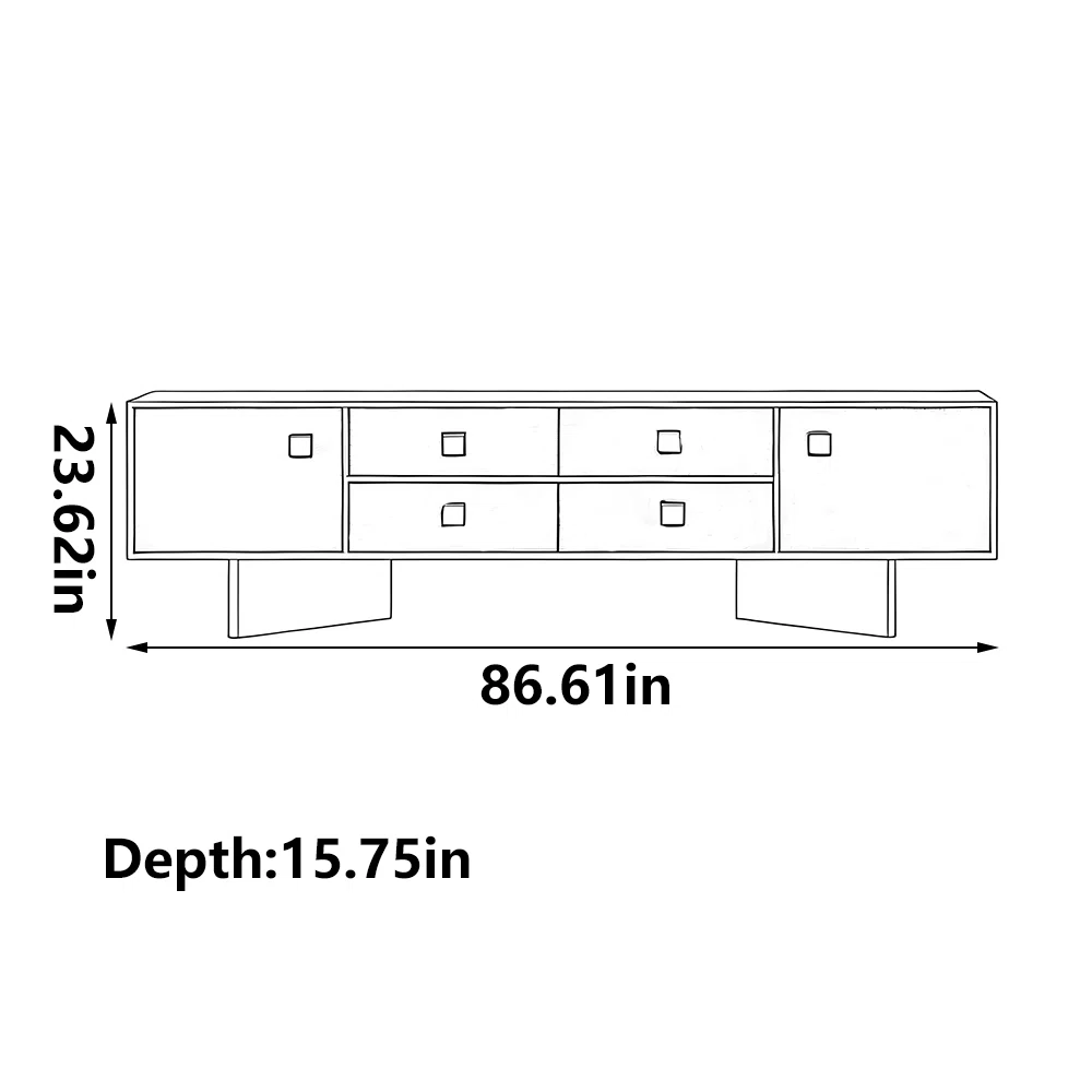 Luxury Burl Veneer TV Cabinet (5)